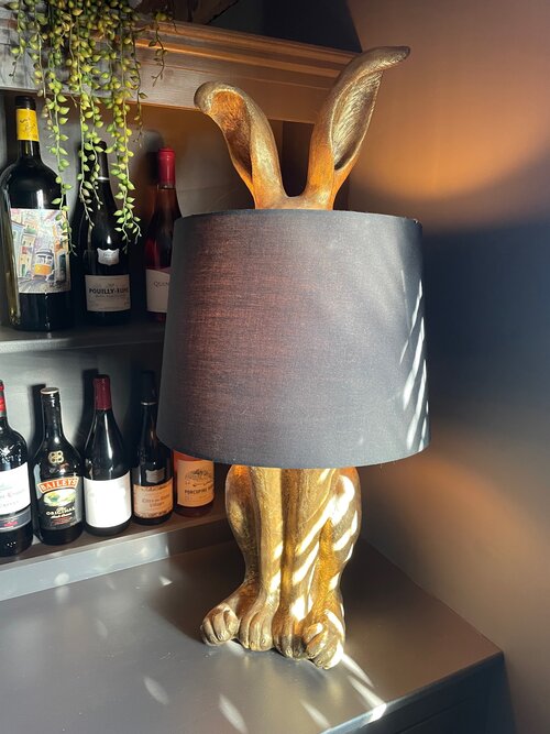 Antiqued Gold Hare Lamp