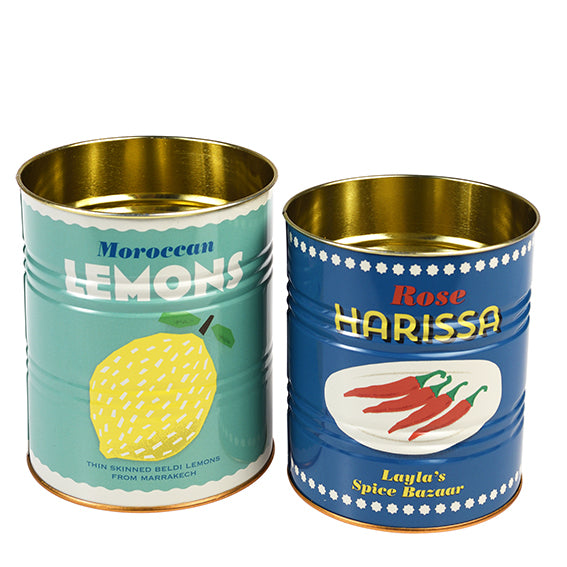 Lemon & Harissa Storage Tins - Set of 2