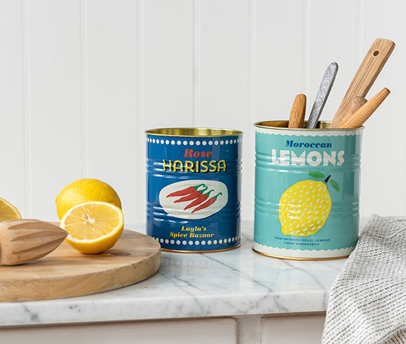 Lemon & Harissa Storage Tins - Set of 2