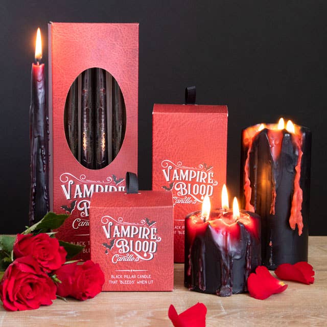 Gothic Vampire Blood Halloween Pillar Candle