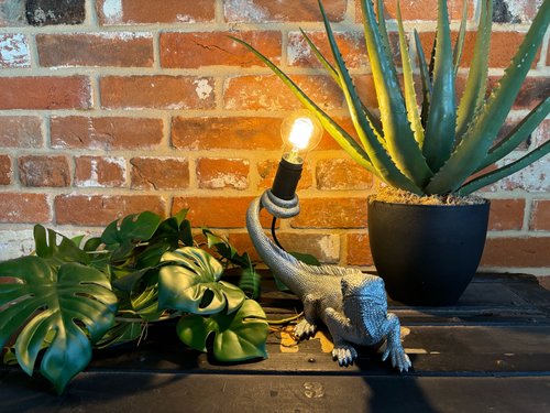 Silver Iguana Lamp