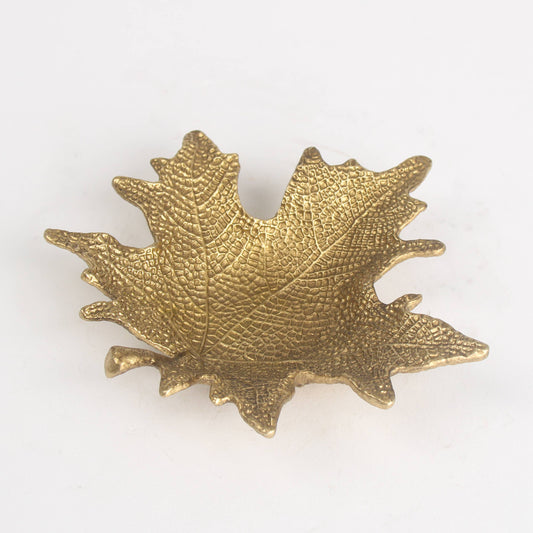 Antiqued Gold Maple Leaf Jewellery Dish