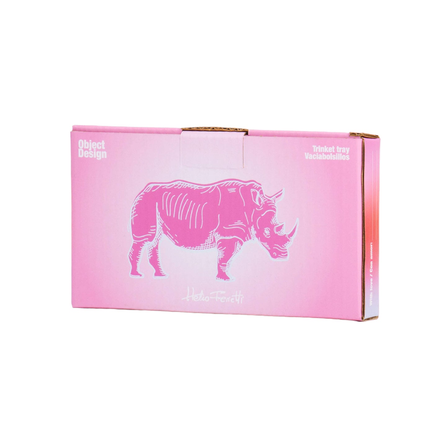 Ceramic Rhino Jewellery Tray - Pink & White