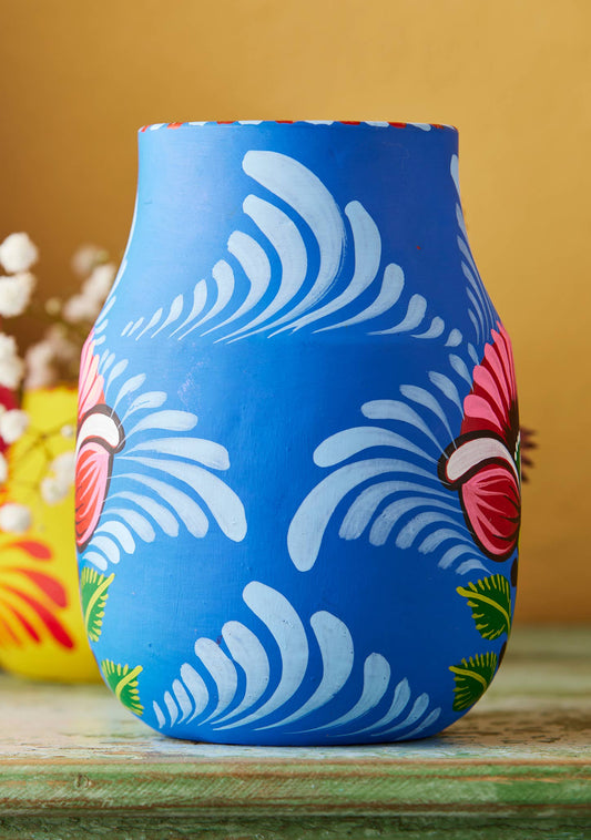 Handpainted Boyam Pot/Vase - Blue