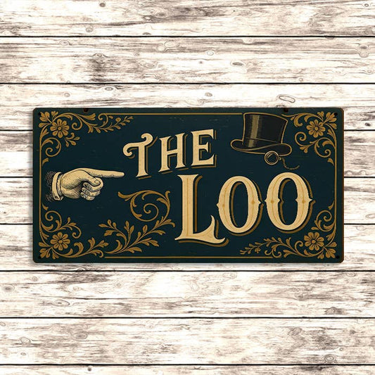 Metal Wall Sign - The Loo - 12 x 6 inch