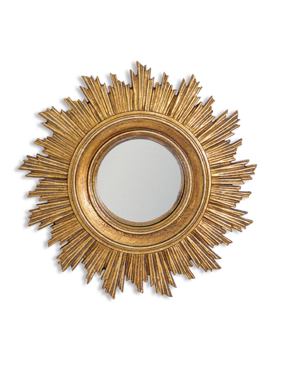 Trio Of Small Antiqued Gold Mirrors