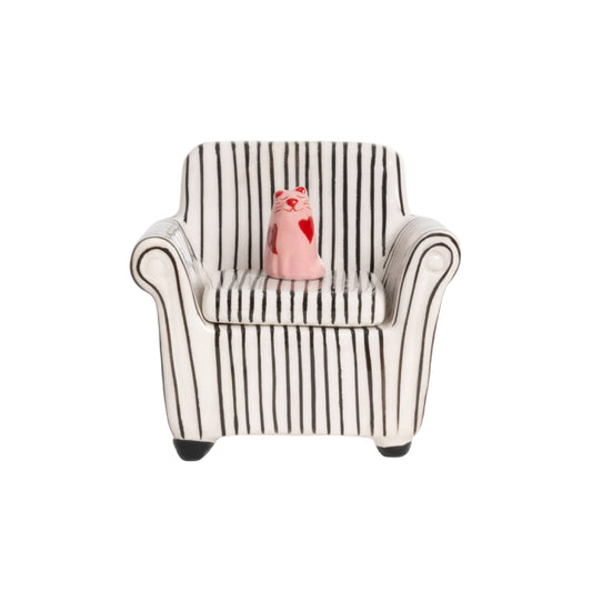 Ceramic Trinket Box Armchair Cat