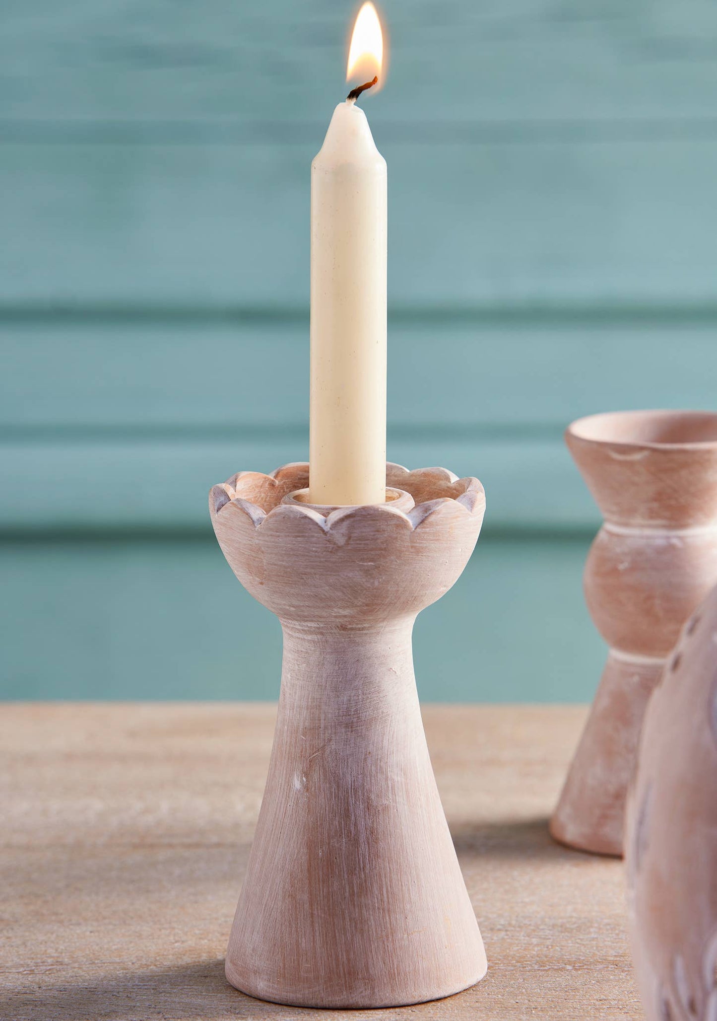 Terracotta Waterlily Candle Holder