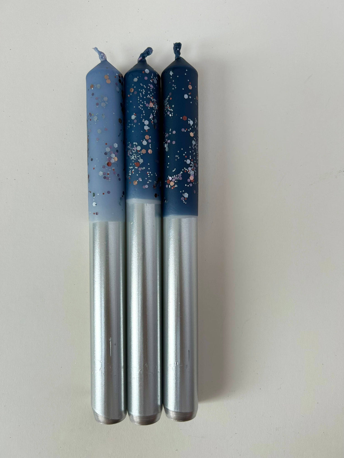 Starry Starry Night Dip Dye Dinner Candle Trio