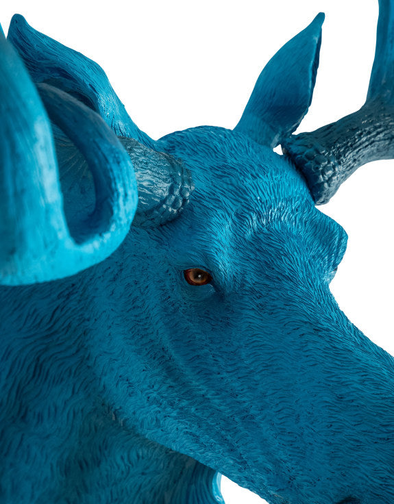 Wall Mounted Head - Marvin The Electric Blue Moose