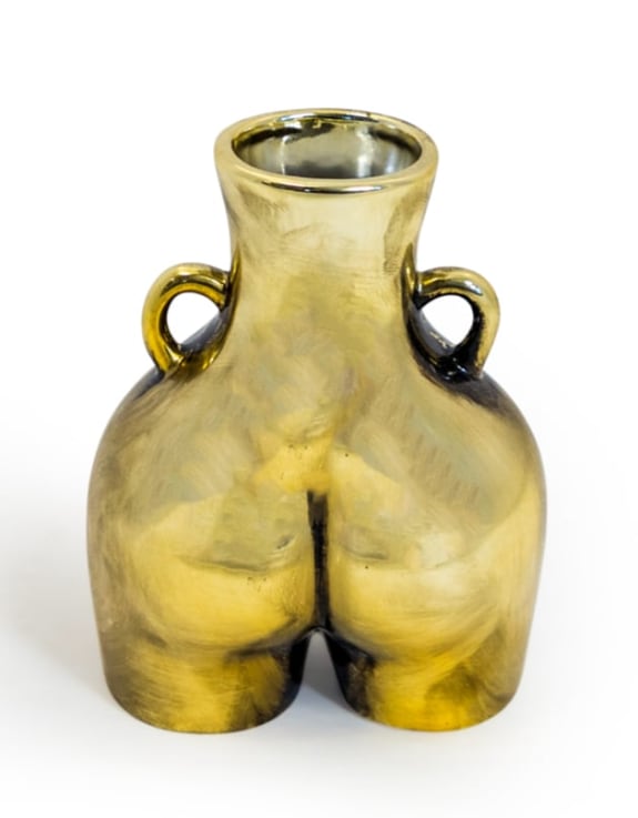 Beautiful Body Vase - Antiqued Gold Effect