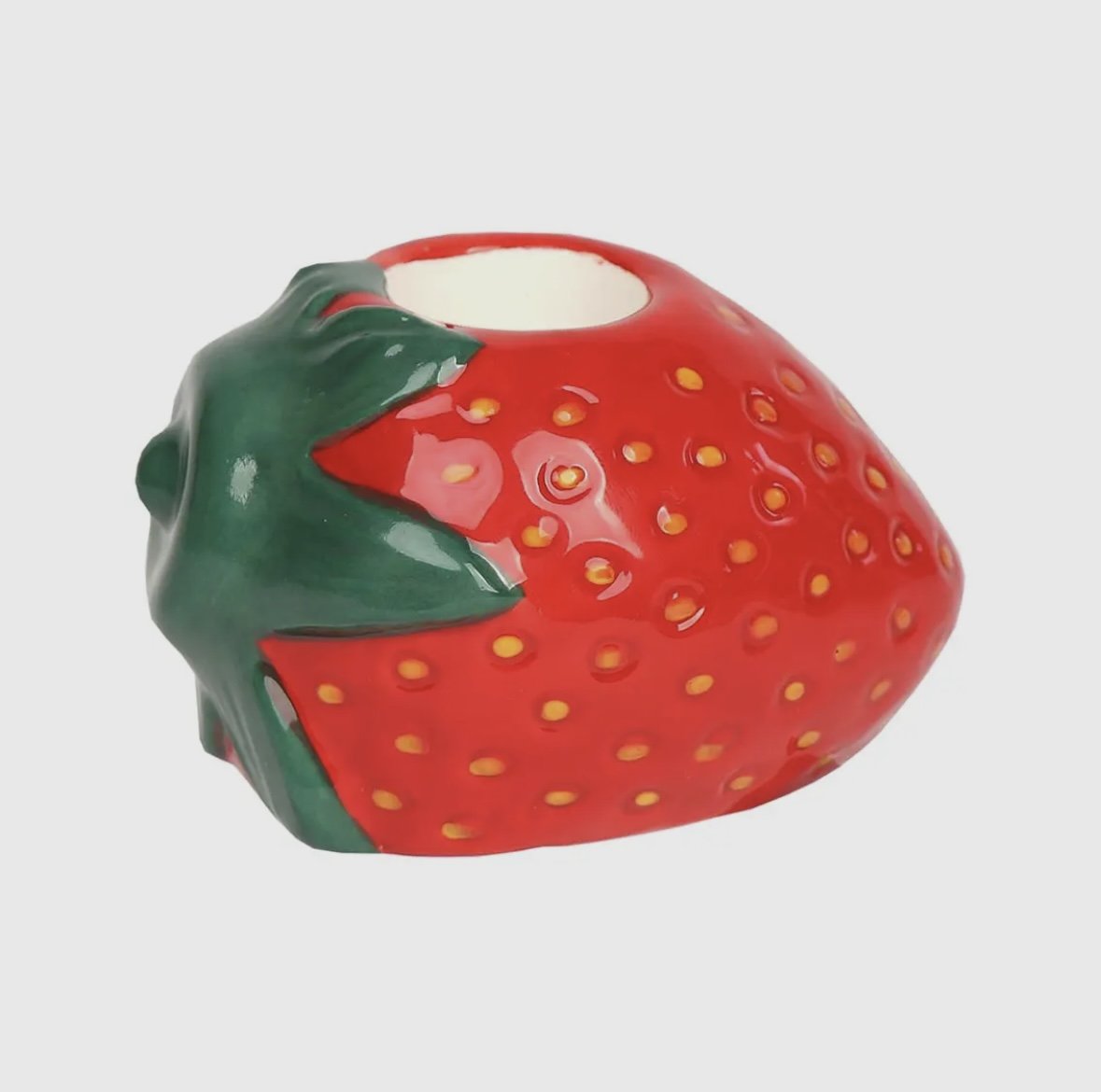 Ceramic Strawberry Candle Holder