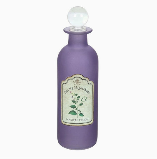 Deadly Nightshade Decorative Gothic Glass Potion Bottle