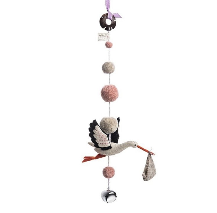 Eli Stork Pom Pom Pink Mobile