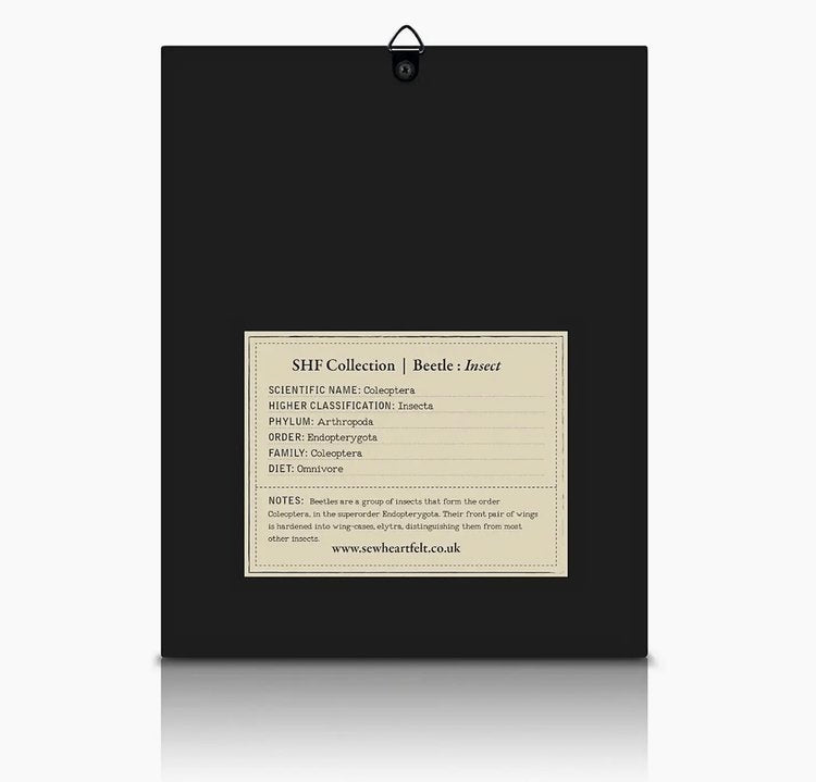 Framed Hand Embroidered Beaded Scarab Beetle