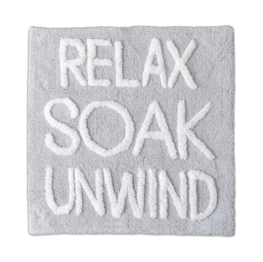 Bath Mat - Relax Soak Unwind Grey