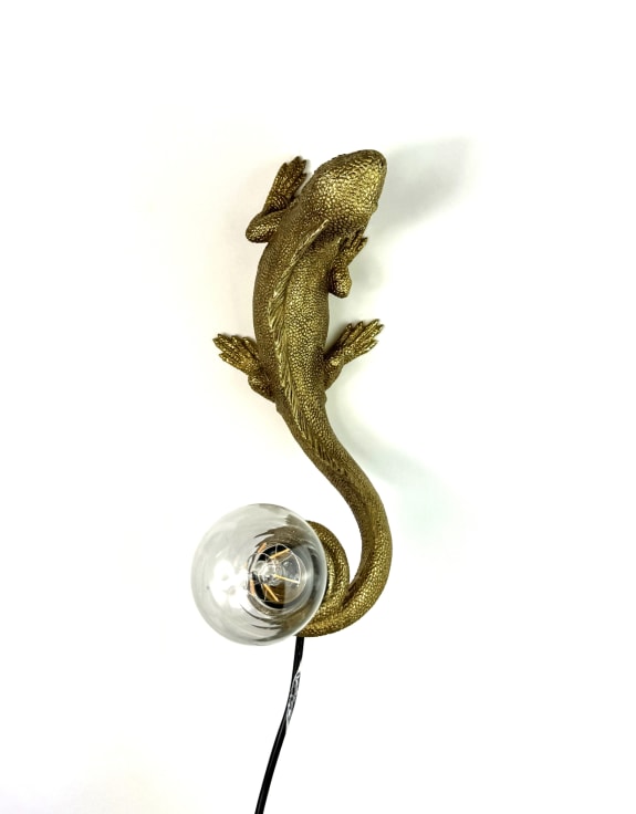 Gold Iguana Lamp
