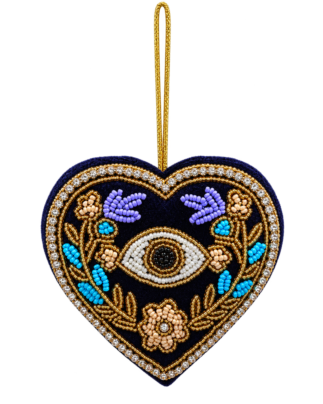 Evil Eve Blue Beaded ornament