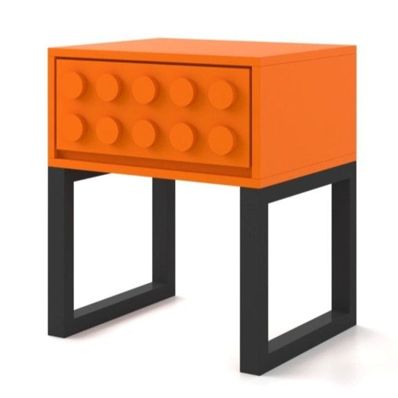 Building Block Bedside Table - Orange