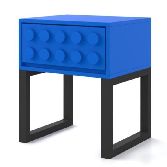 Building Block Bedside Table - Blue