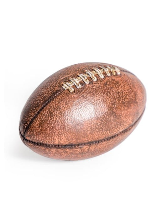 Small Leather Effect Rugby Ball Ornament