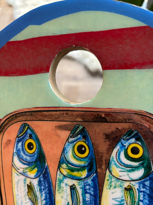 Retro Style Sardine Cutting Board - With minor imperfections