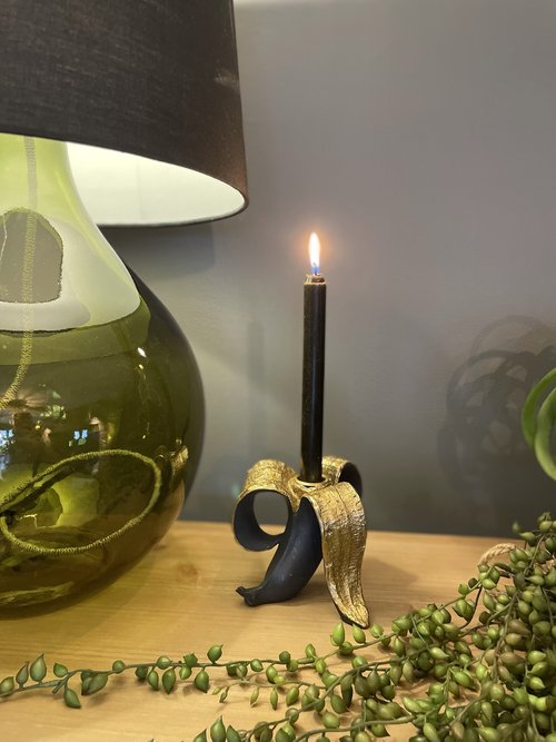 Banana Candle Holder - Gold Effect And Black
