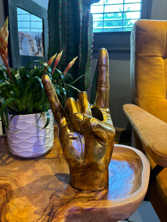 Hand Vase - Rock On Gold