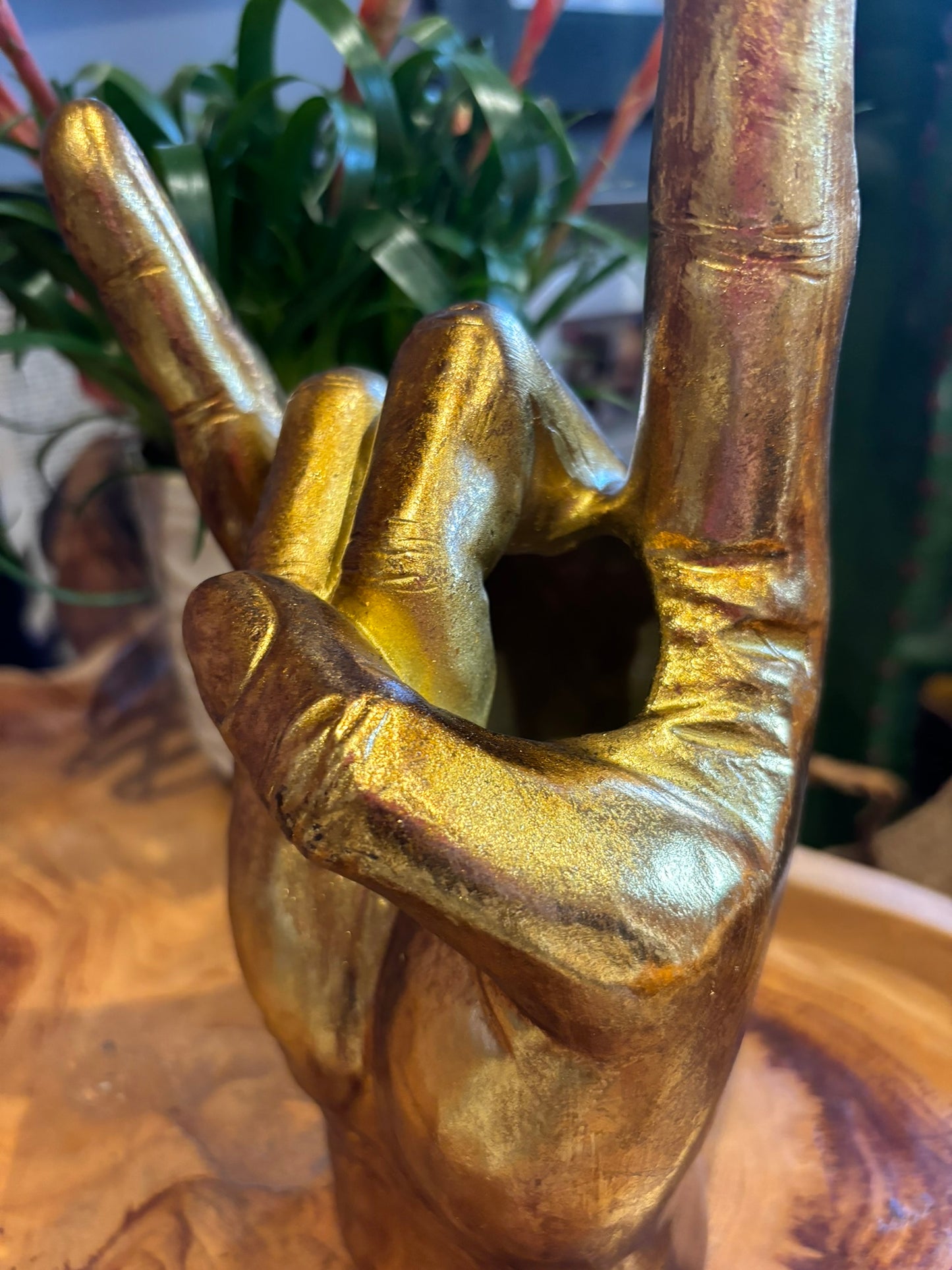 Hand Vase - Rock On Gold