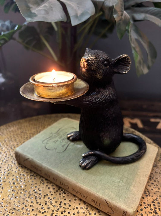 Mouse Candle Tealight Holders - Black And Gold Effect
