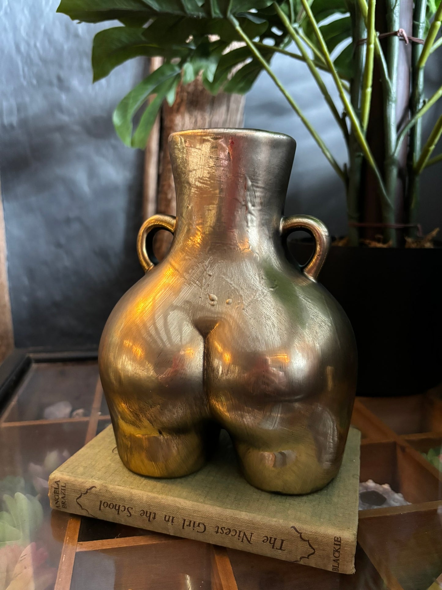 Beautiful Body Vase - Antiqued Gold Effect