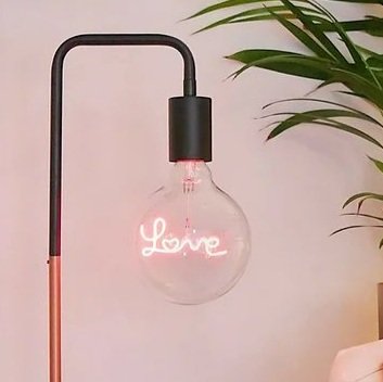 Silver Love Hanging Bulb Lamp - with small blemish