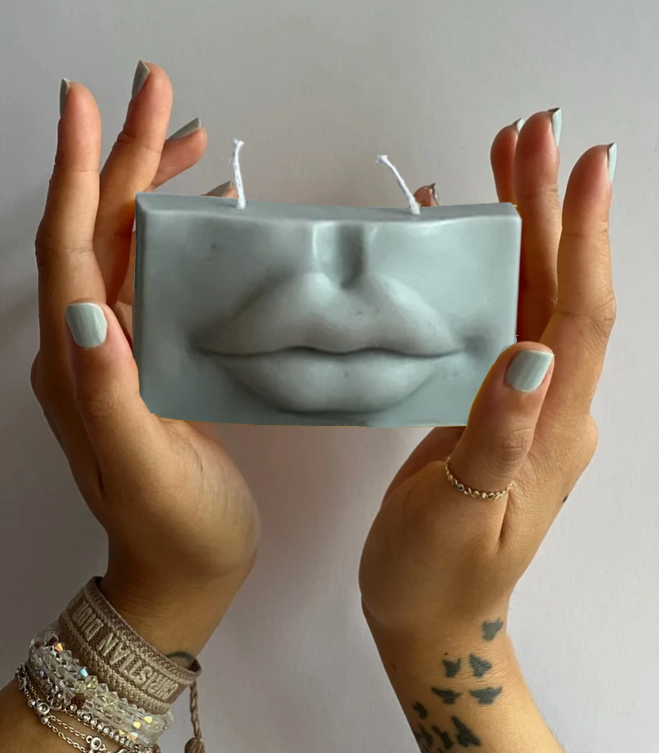 Lips Candle - Sage Green