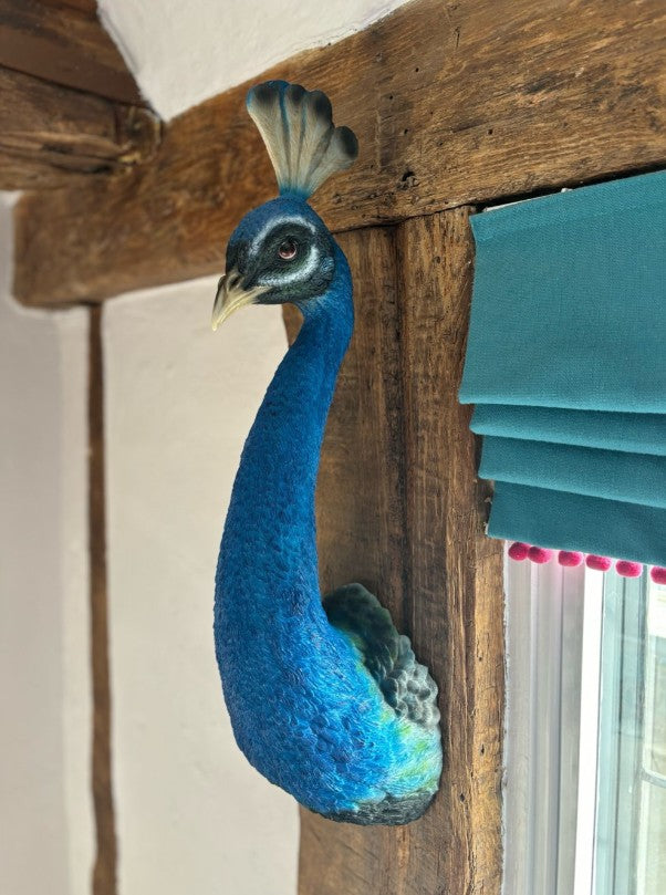 Peacock Head Wall Figure