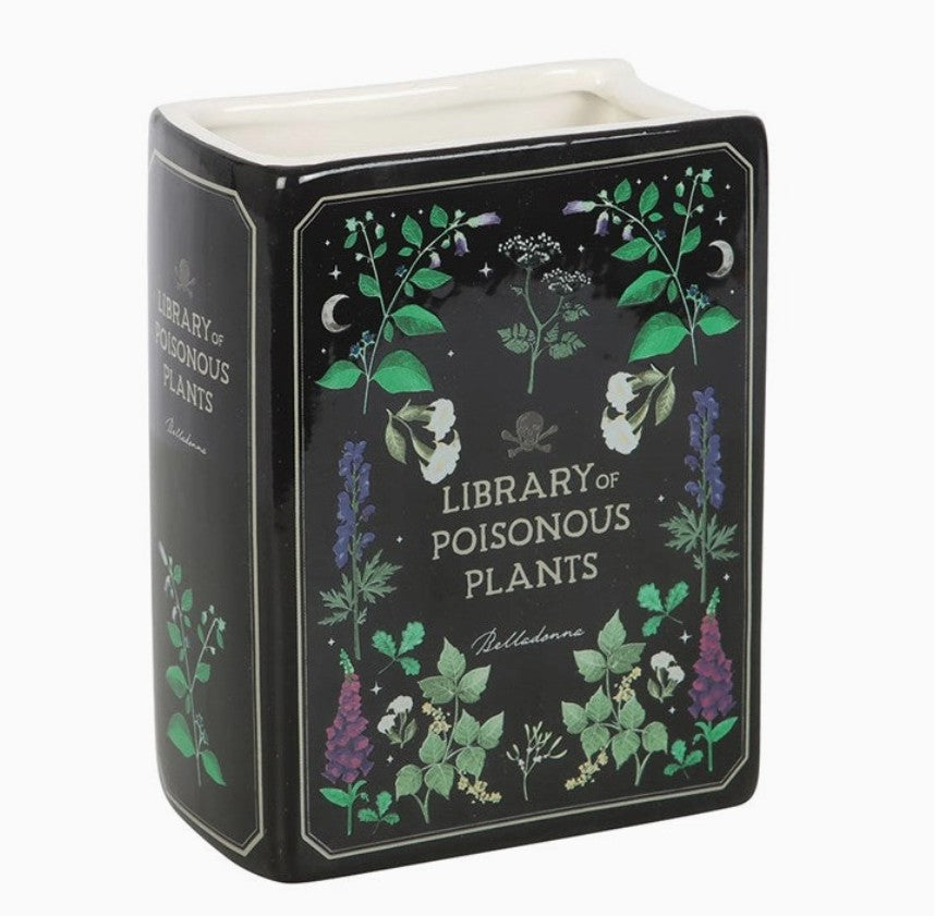 Poisonous Plants Gothic Botanical Book Shaped Vase