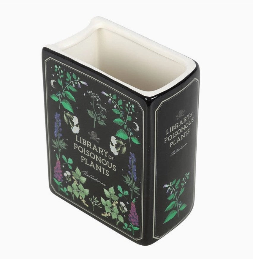 Poisonous Plants Gothic Botanical Book Shaped Vase