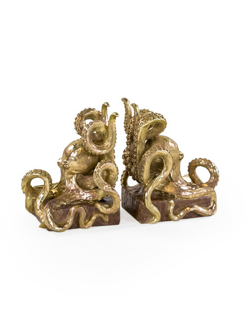 Octopus Bookends - Gold Effect
