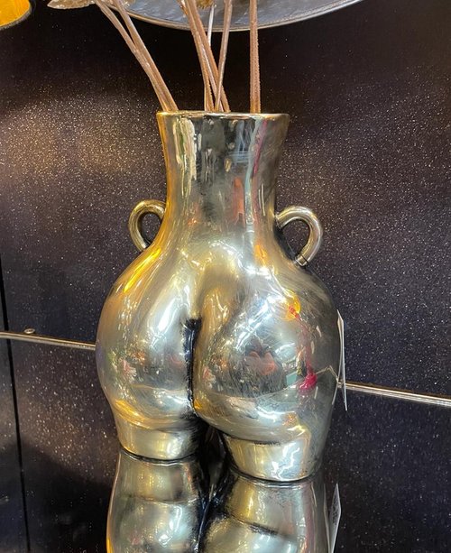 Beautiful Body Vase - Antiqued Silver Effect