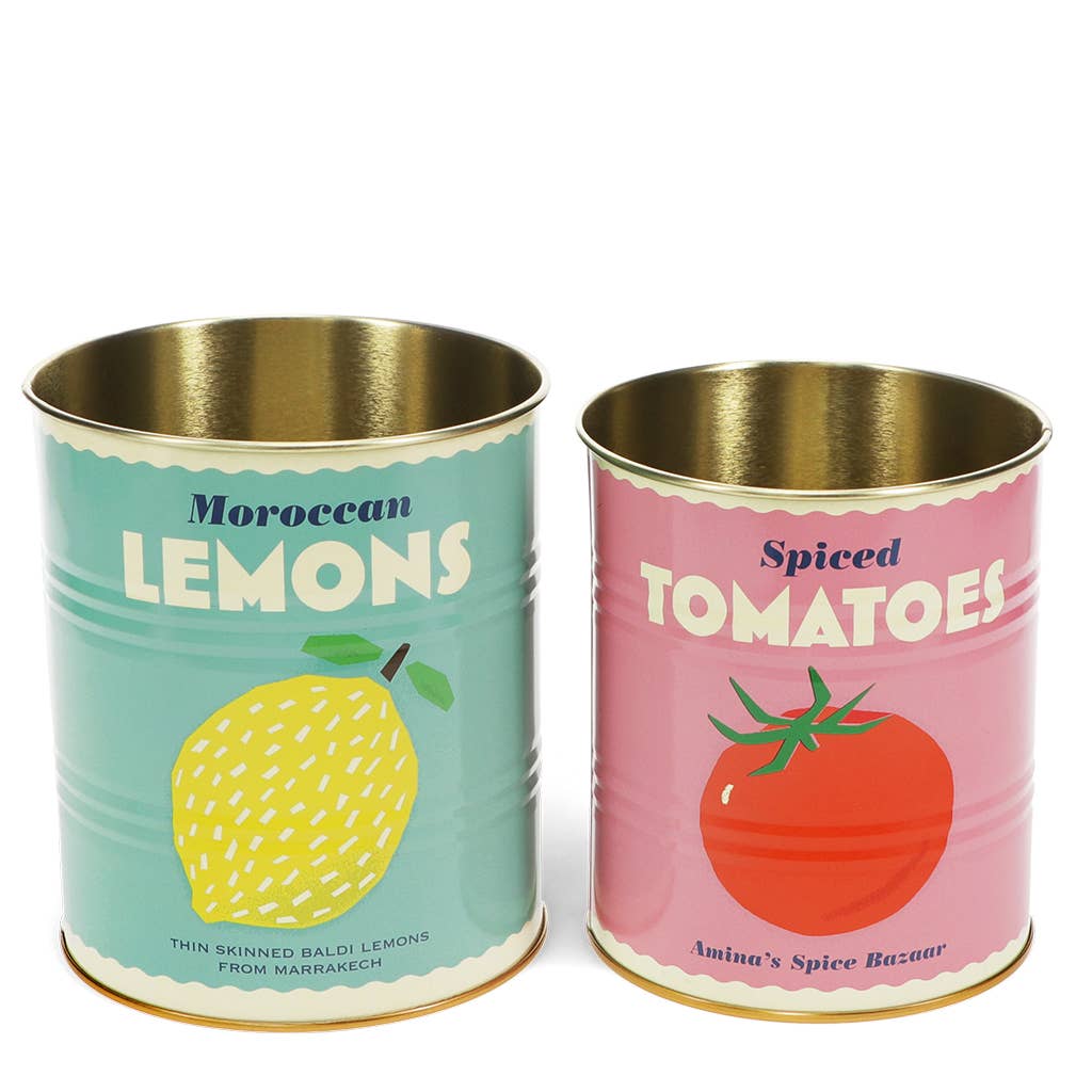 Lemon and Tomato Storage Tins - Set of 2