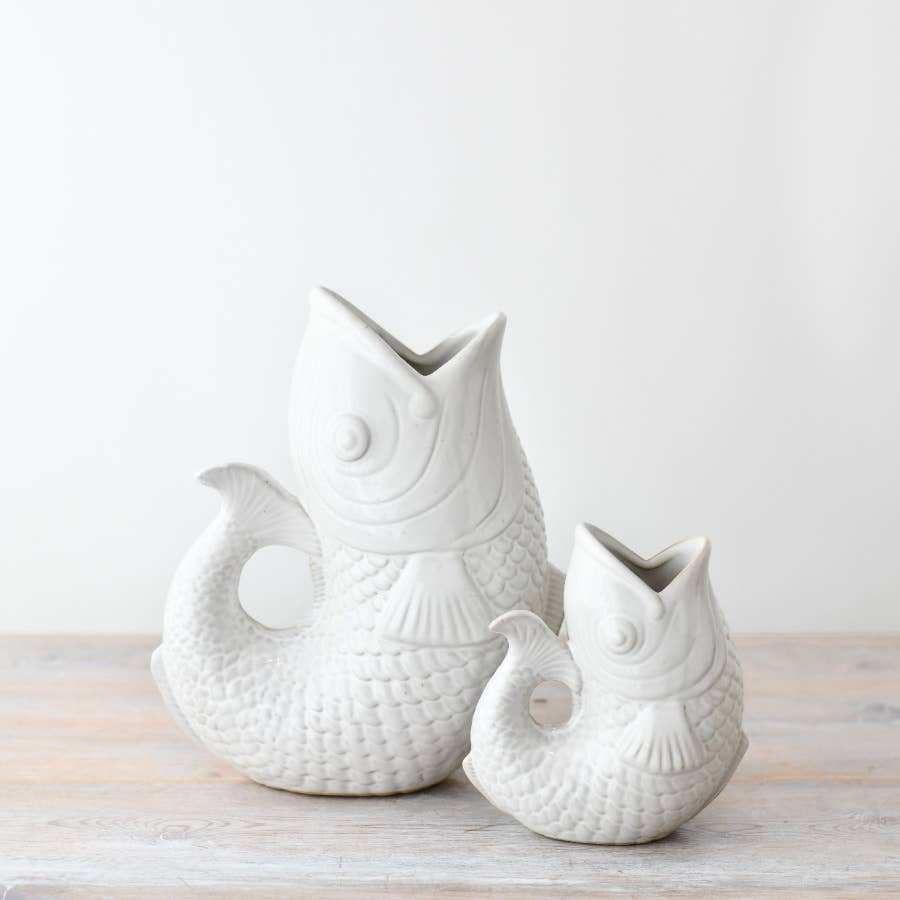 Large Fish Vase/Jug - White