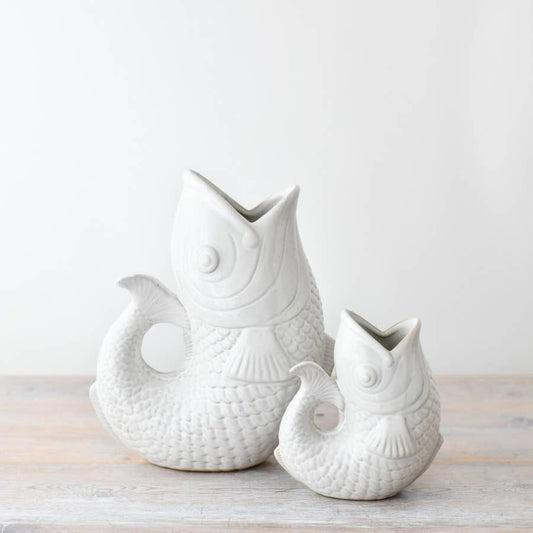 Large Fish Vase/Jug - White