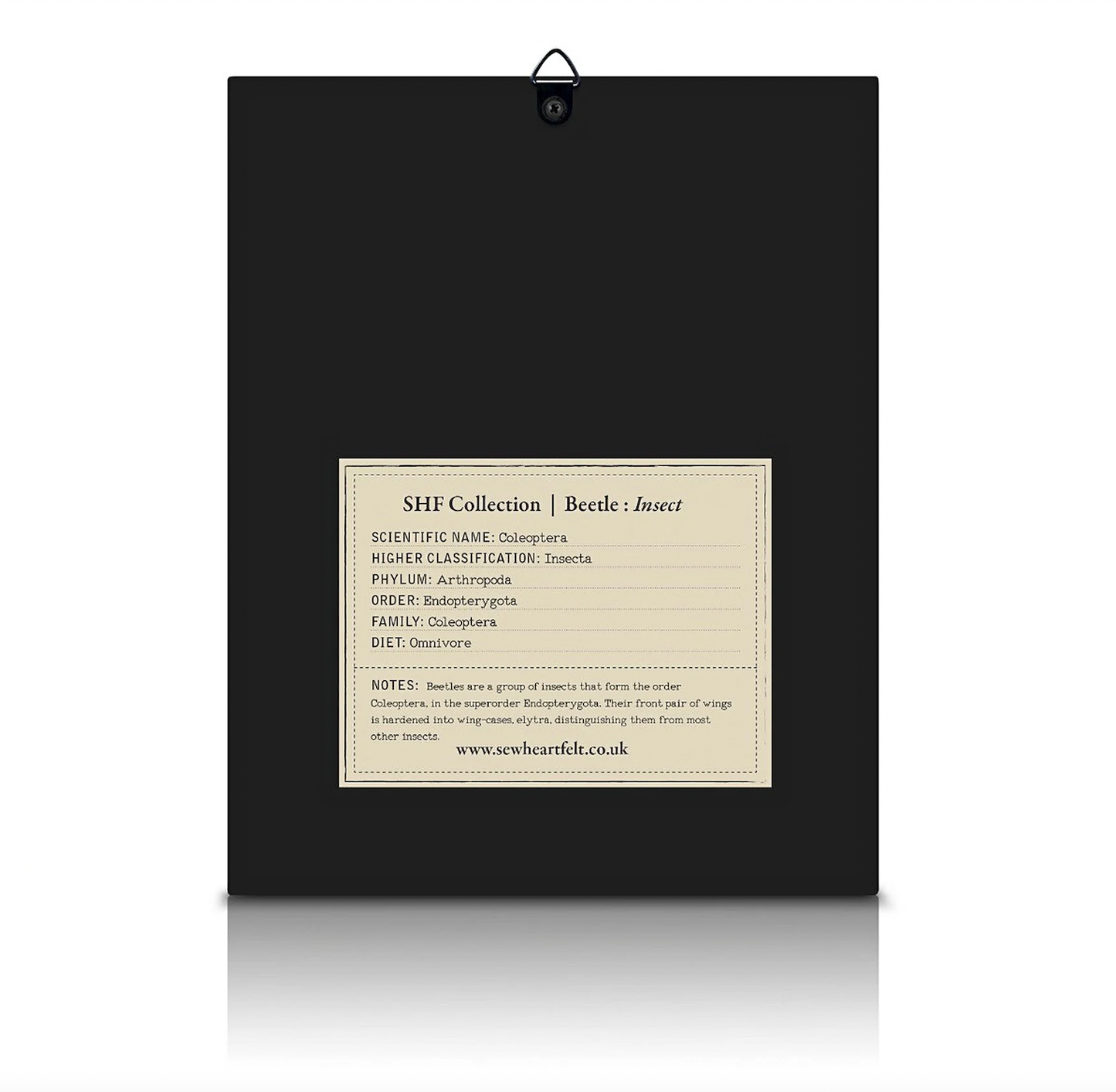 Framed Hand Embroidered Beaded Fat Beetle