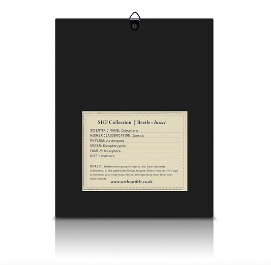 Framed Hand Embroidered Beaded Fat Beetle