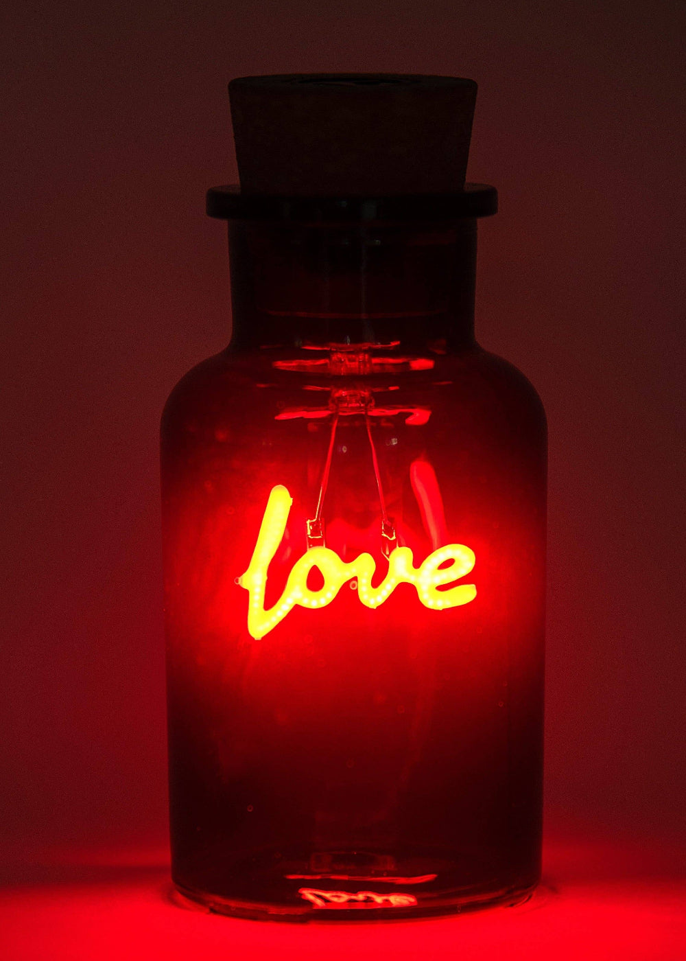 Love Neon Light in Glass Bottle
