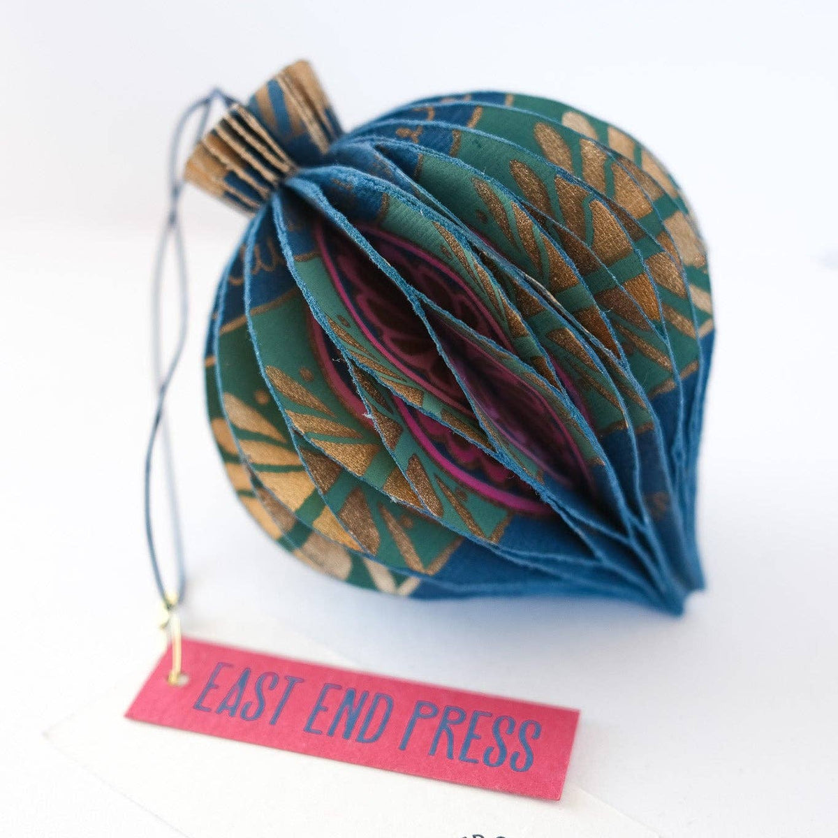 Blue Christmas Honeycomb Bauble
