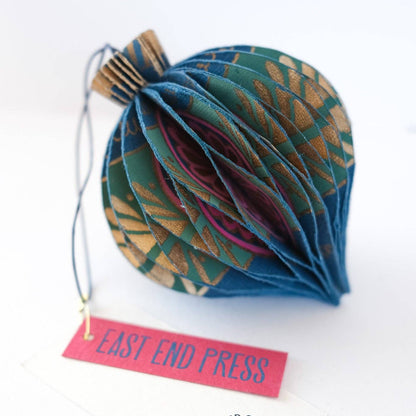 Blue Christmas Honeycomb Bauble