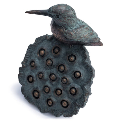 Kingfisher on Lotus Flower