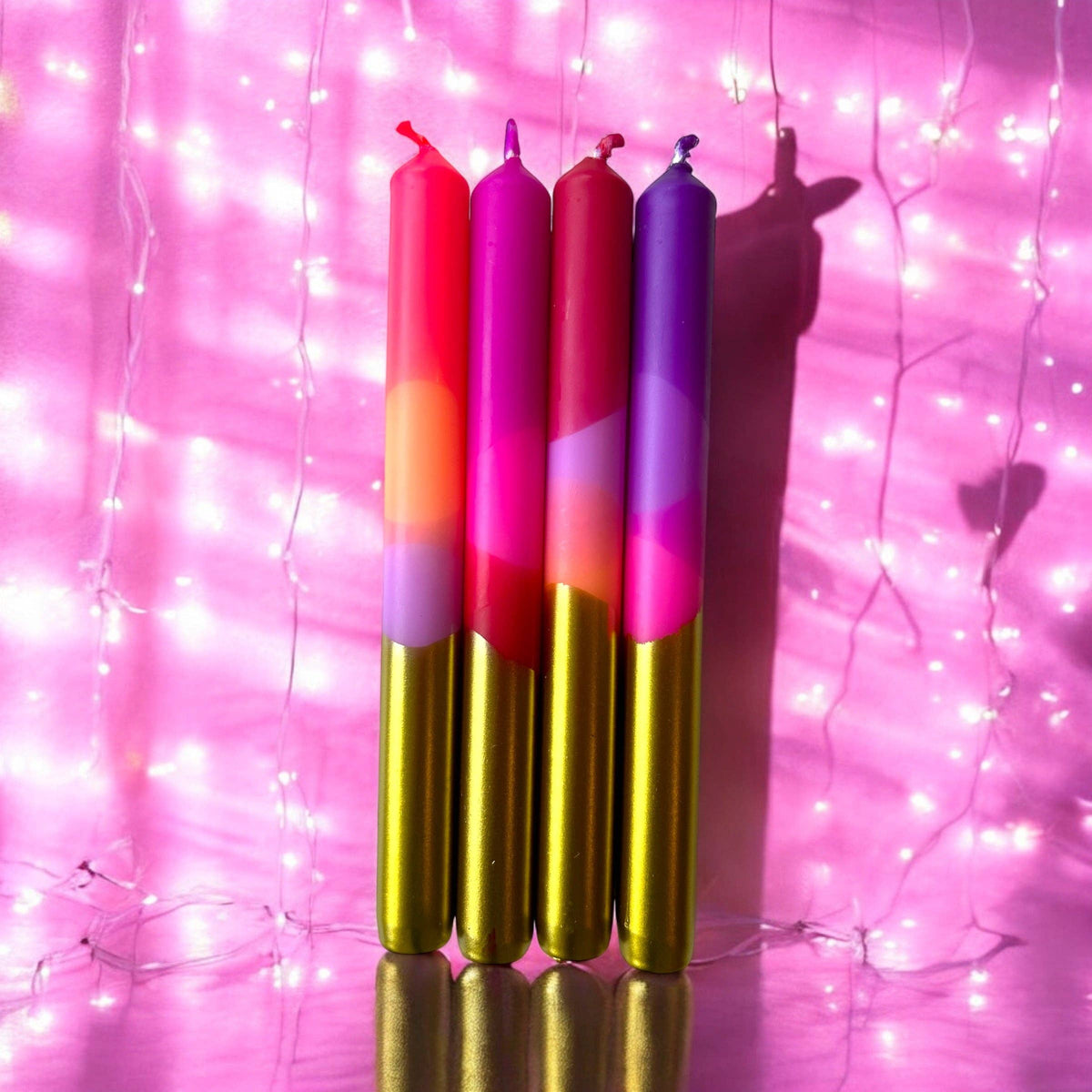 Aurora Dip Dye Dinner Candle set of 4