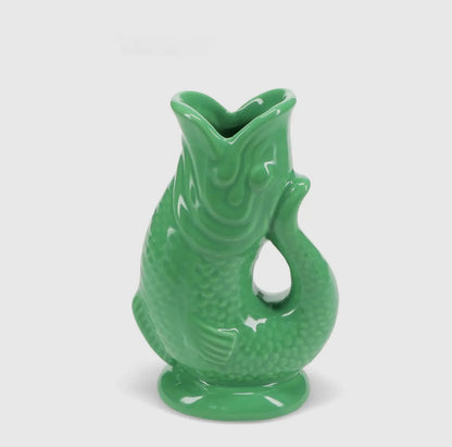 Ceramic Fish Vase - Green