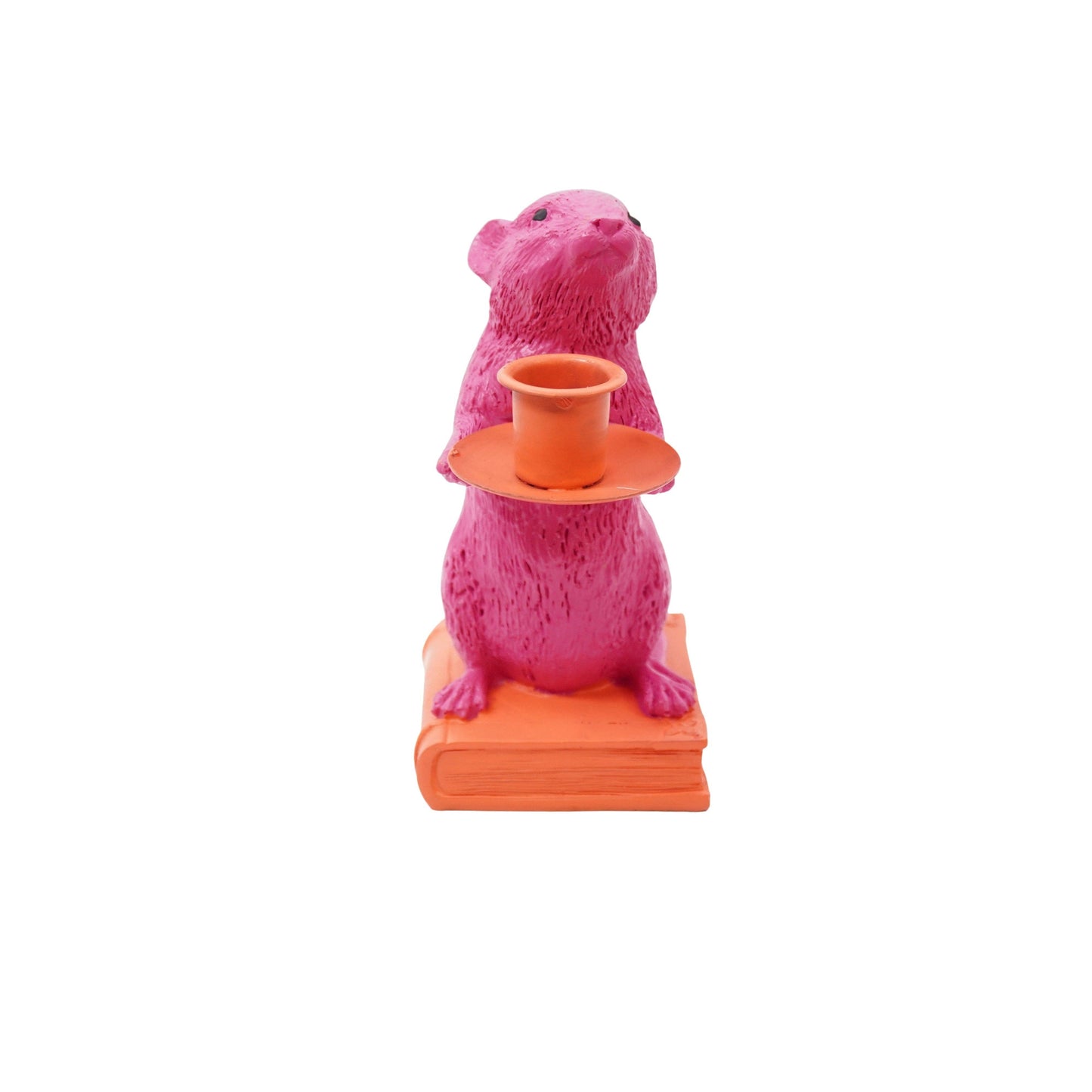 Book Mouse Candle Holder - Popping Pink And Red